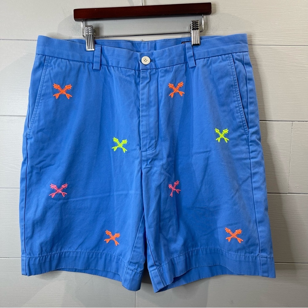 Vineyard Vines | Men’s Breaker Shorts Novelty Fish Bone Print Size 34